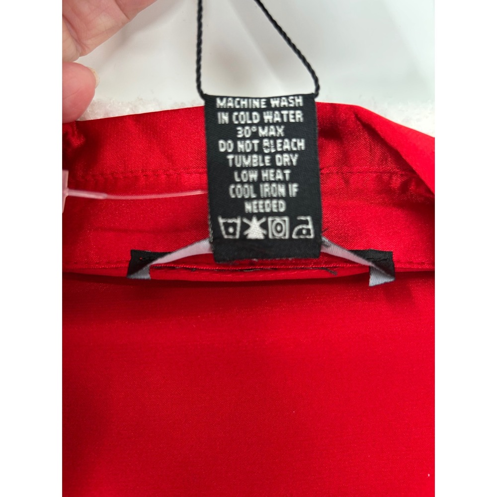NEW Vertigo Paris Garnet Red Satin Ruched Button Up Blouse VT30285 Womens Medium - Picture 11 of 12
